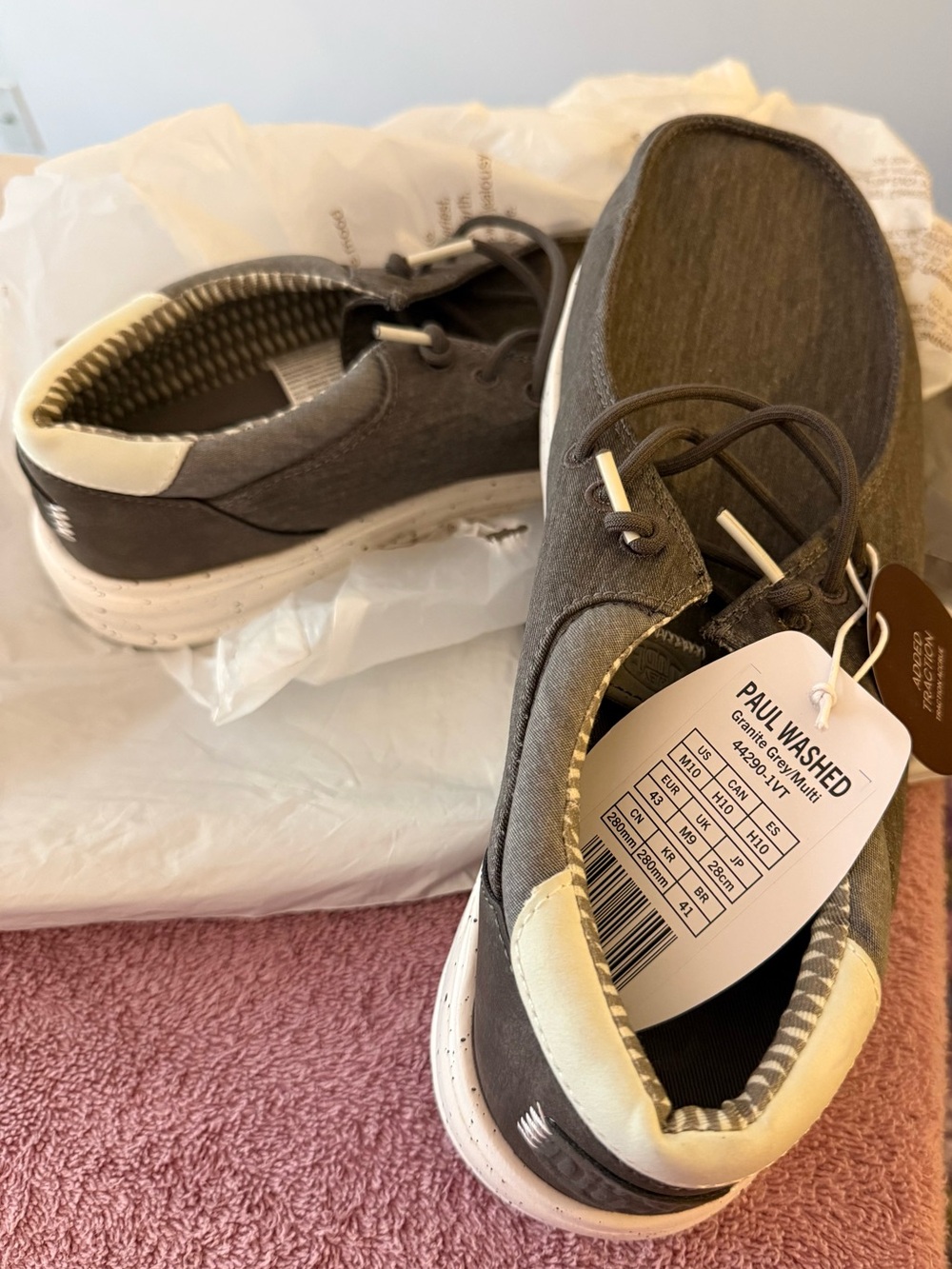 Hey Dude Paul Washed Gray Canvas Slip-On Loafers